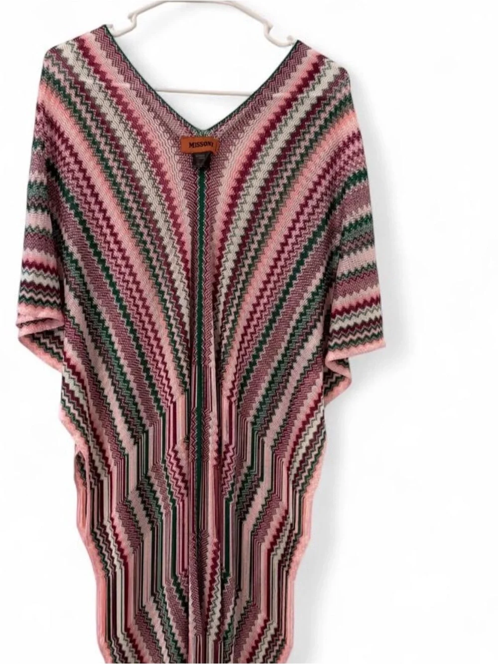 Missoni Pink Zigzag Chevron Knit Cover Up Tunic